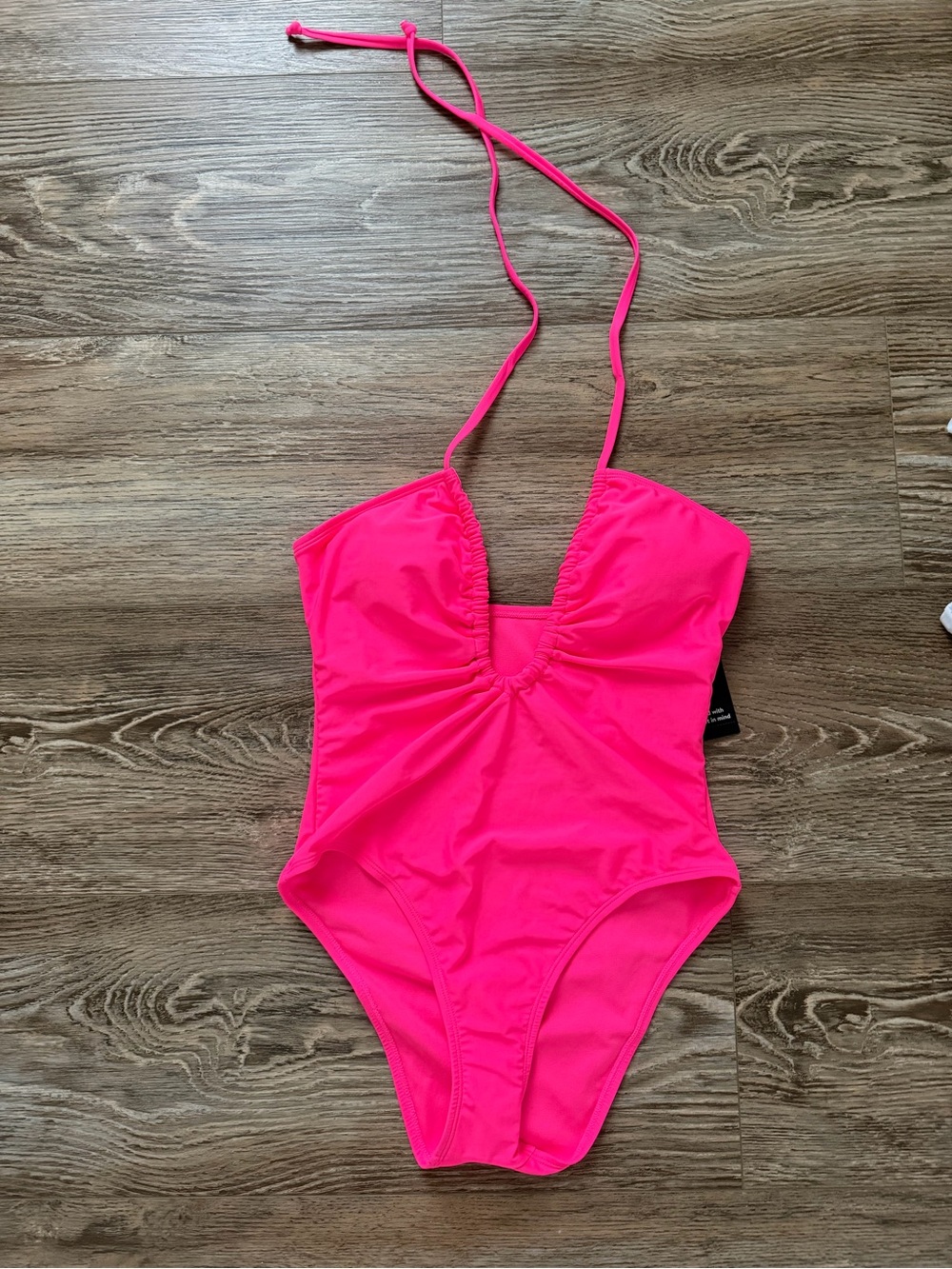 Women’s neon pink One-Piece Swimsuit with Halter Strap NWT🩷 medium